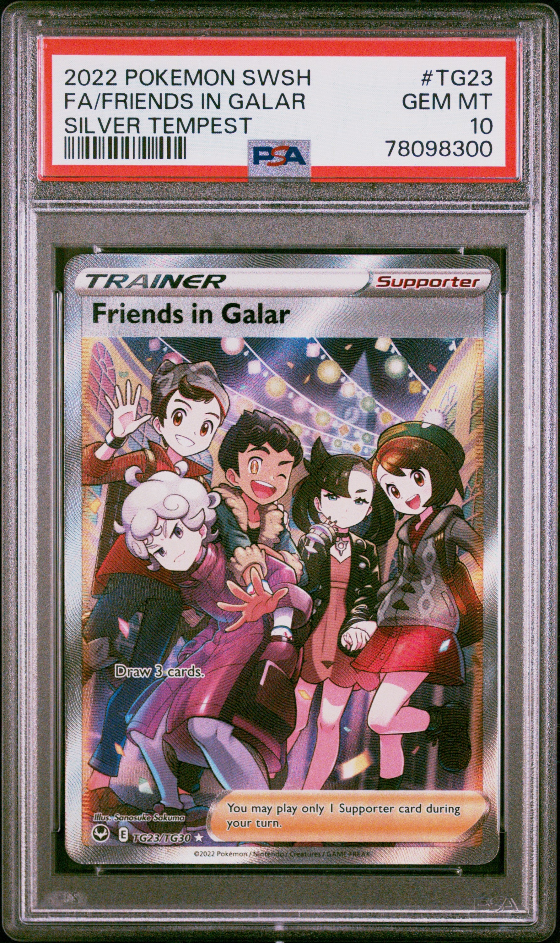 SWSH12 Silver Tempest Trainer Gallery TG23/TG30 PSA 10 #78098300 Friends in Galar - Holofoil - Ultra Rare