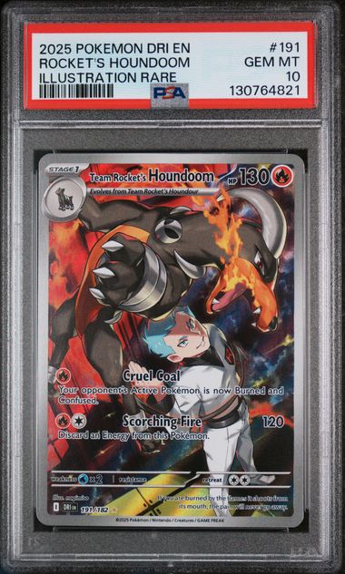 SV10 Destined Rivals  191/182 PSA 10 #130764821 Team Rocket's Houndoom  - Holofoil - Illustration Rare