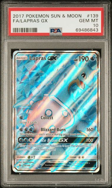 SM Base Set 139/149 PSA 10 #69486843 Lapras GX (Full Art) - Holofoil - Ultra Rare