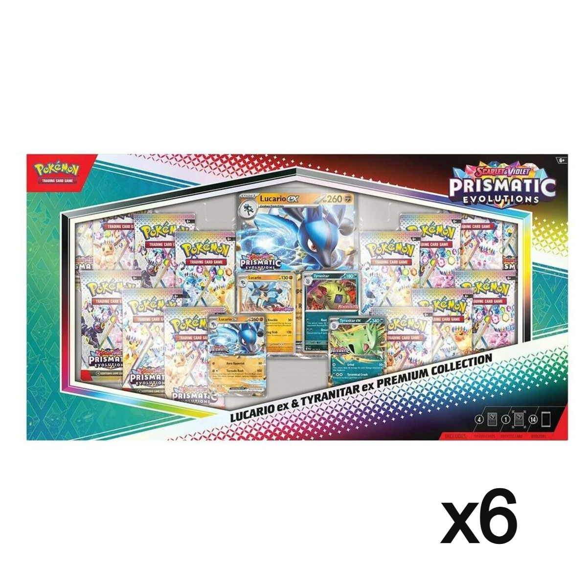 Pokemon Lucario ex & Tyranitar ex Premium Collection Box Sealed Case (6 Boxes)