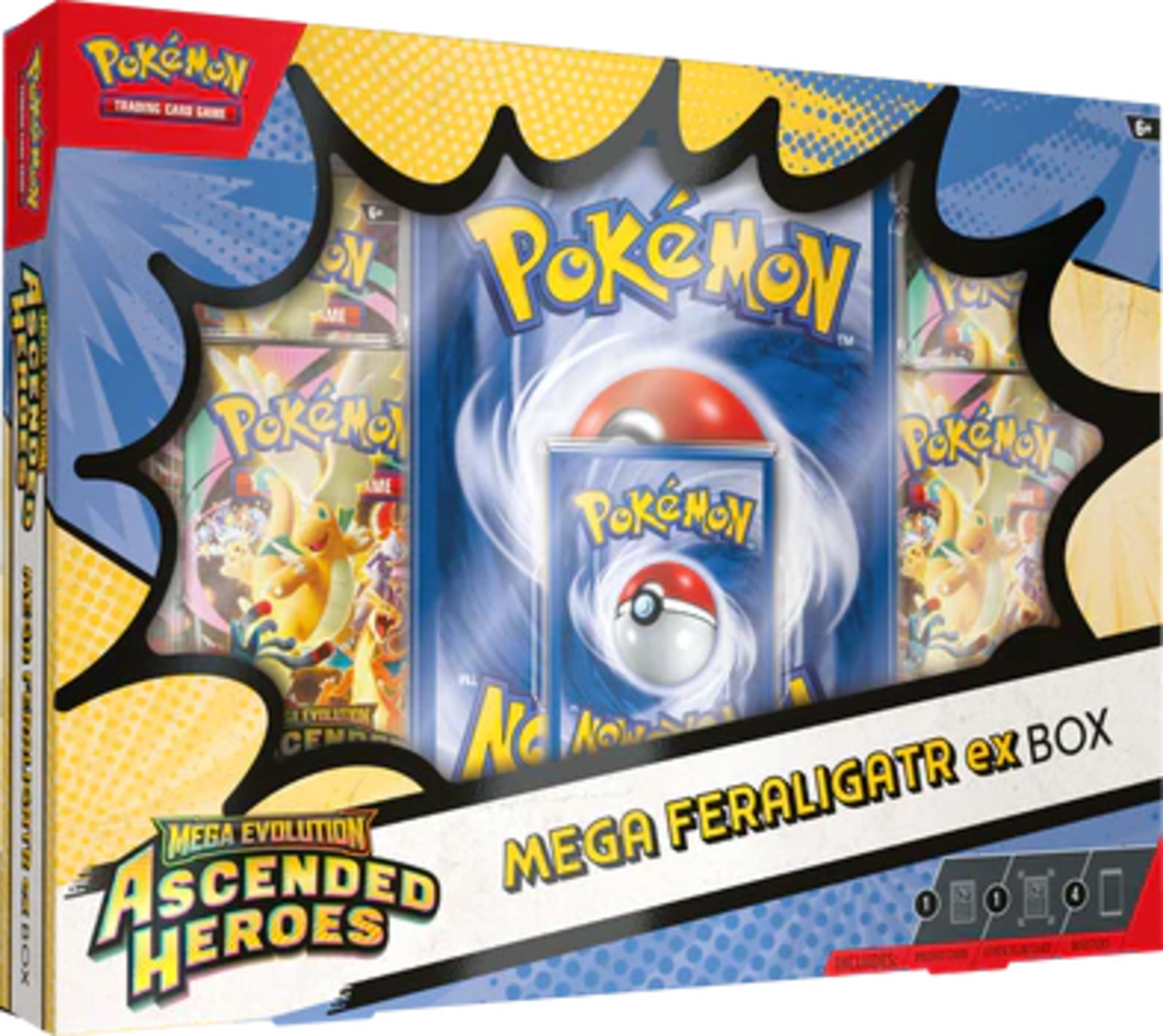 Pokemon Mega Evolution - Ascended Heroes Mega Feraligatr Ex Box (4 Packs)