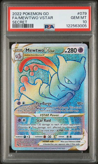 Pokemon GO 079/078 PSA 10 #122563005 Mewtwo VSTAR (79) (Secret) - Holofoil - Secret Rare