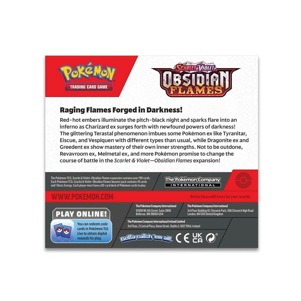 Pokemon Scarlet & Violet - SV03 - Obsidian Flames Booster Box (36 Packs)