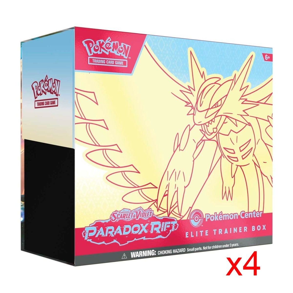 Pokemon Scarlet & Violet - SV04 - Paradox Rift Pokemon Center Elite Trainer Box Case (4 ETBs, Roaring Moon Variant)