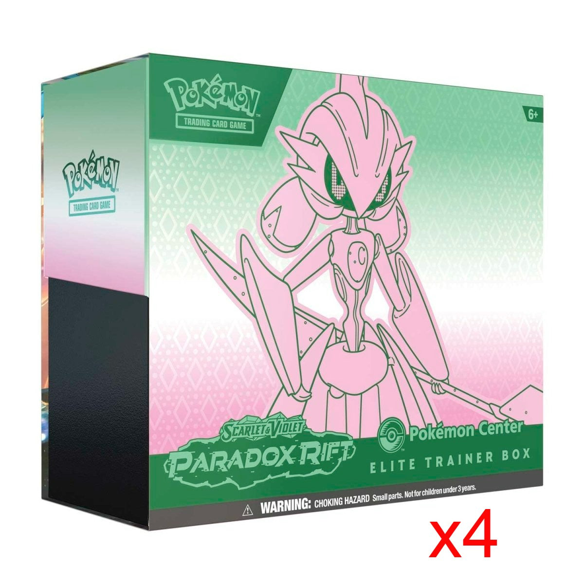 Pokemon Scarlet & Violet - SV04 - Paradox Rift Pokemon Center Elite Trainer Box Case (4 ETBs, Iron Valiant Variant)