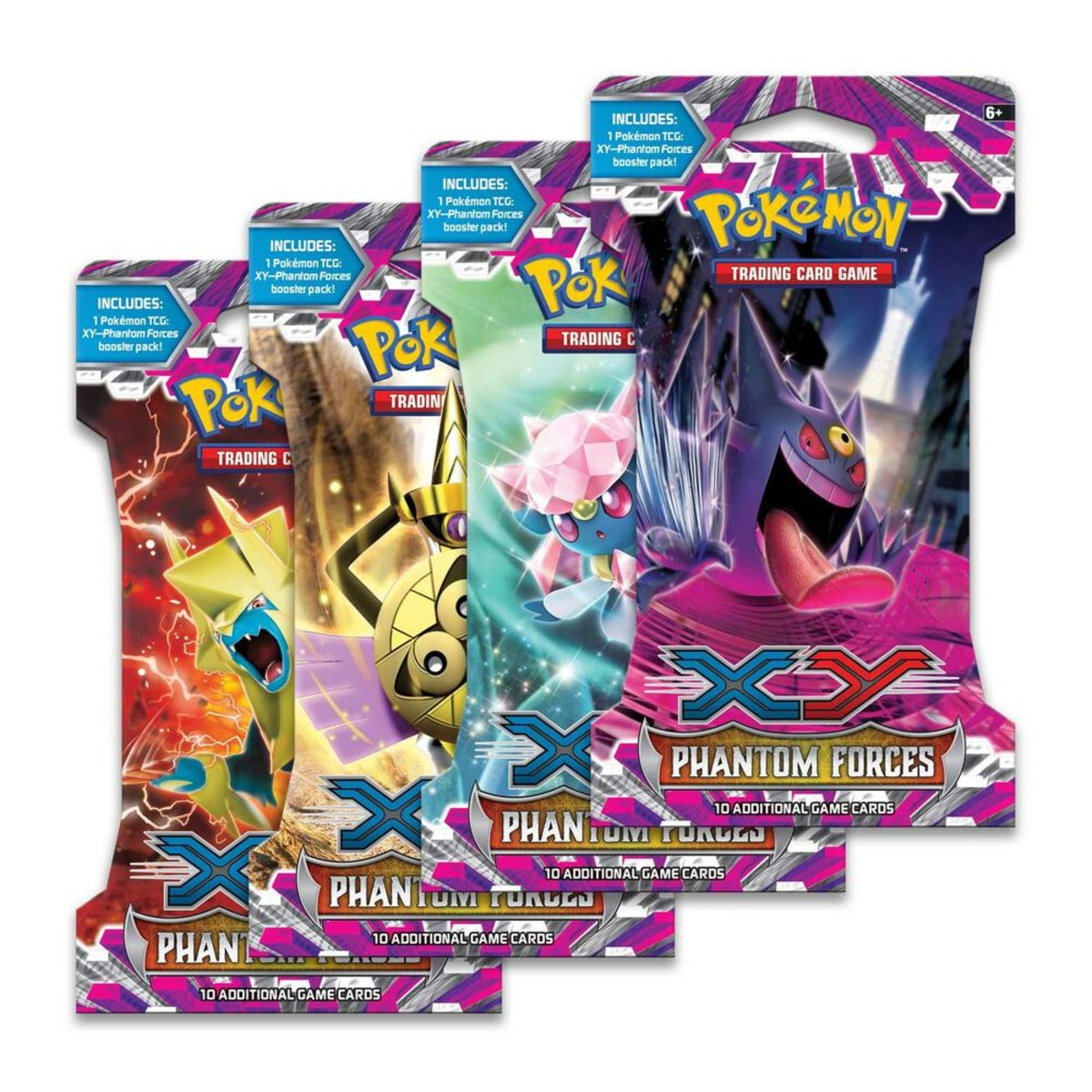 Pokemon XY - XY4 - Phantom Forces Sleeved Booster Pack Art Set (4 Packs)