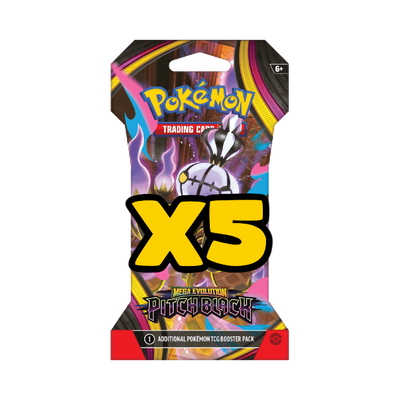Pokemon Mega Evolution - ME05 - Pitch Black - Sleeved Booster 5 pack bundle PRE-ORDER (5 packs)
