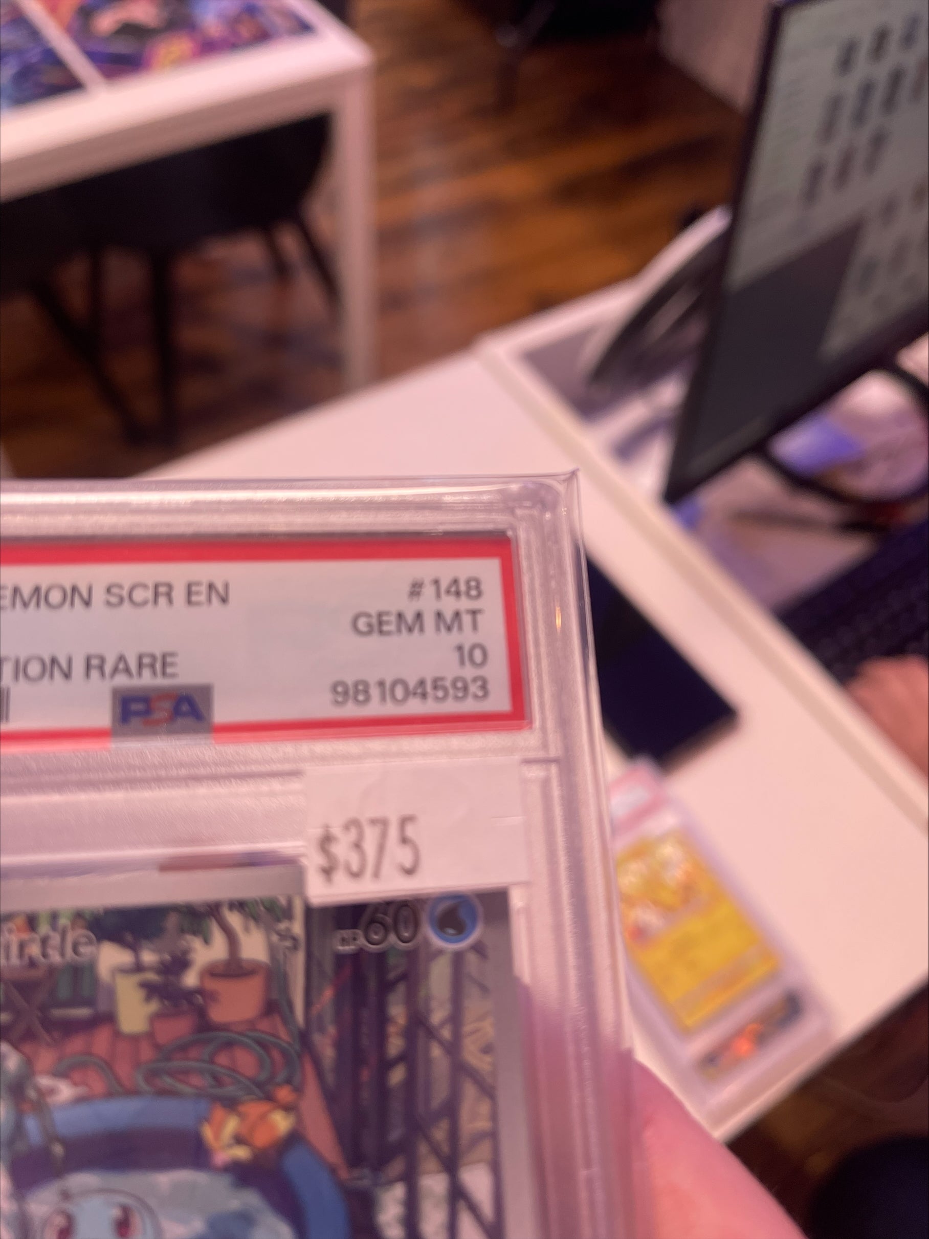 SV07 Stellar Crown  148/142 PSA10 #98104593 Squirtle  - Holofoil - Illustration Rare (Small crack on the case edge)