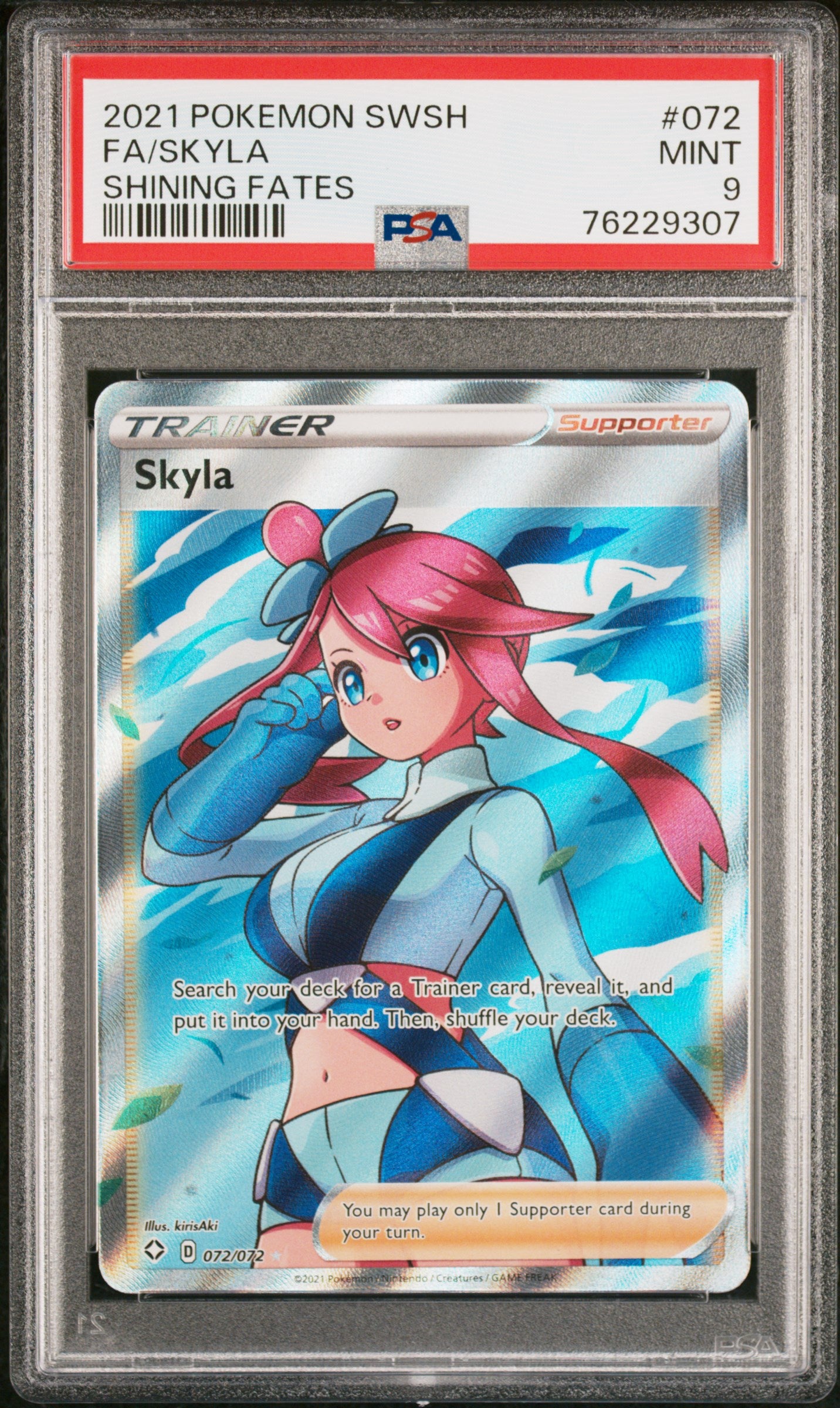 Shining Fates  072/072 PSA9 #76229307 Skyla (Full Art)  - Holofoil - Ultra Rare