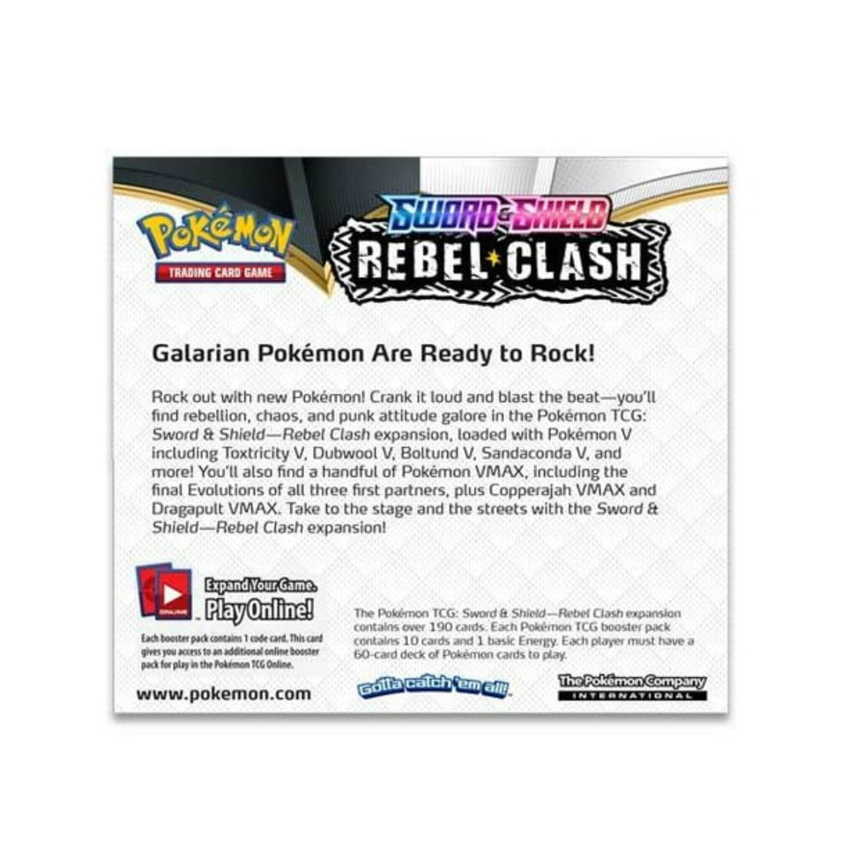 Pokemon Sword & Shield - SWSH02 - Rebel Clash Booster Box (36 Packs) - slight tear