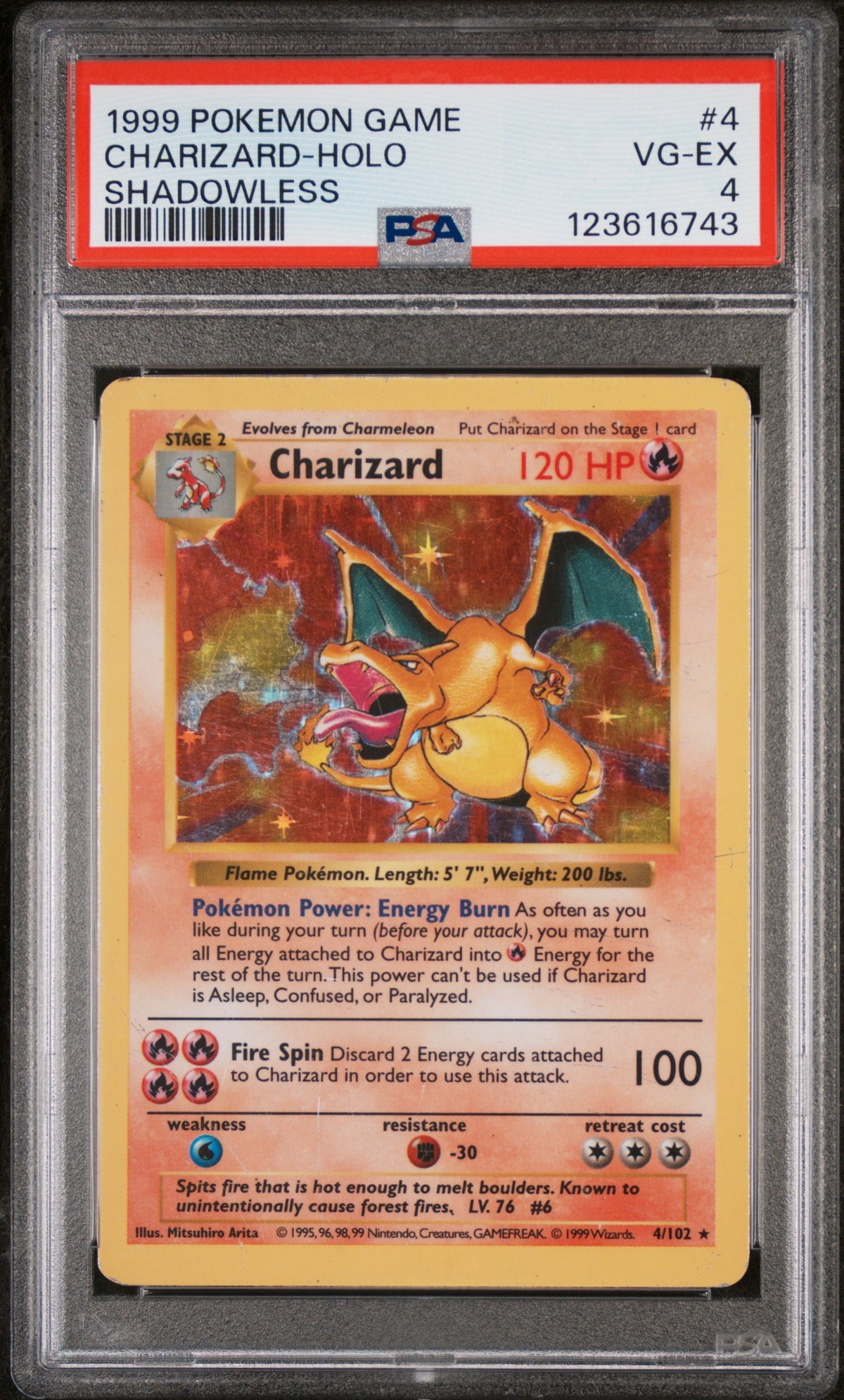 Base Set Shadowless  004 PSA 4 #123616743 Charizard  - Unlimited Holofoil - Holo Rare
