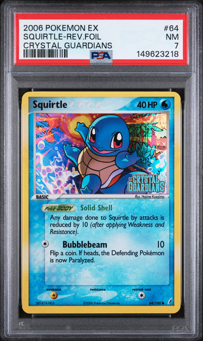 Crystal Guardians  064/100 PSA 7 #149623218 Squirtle  - Reverse Holofoil - Common
