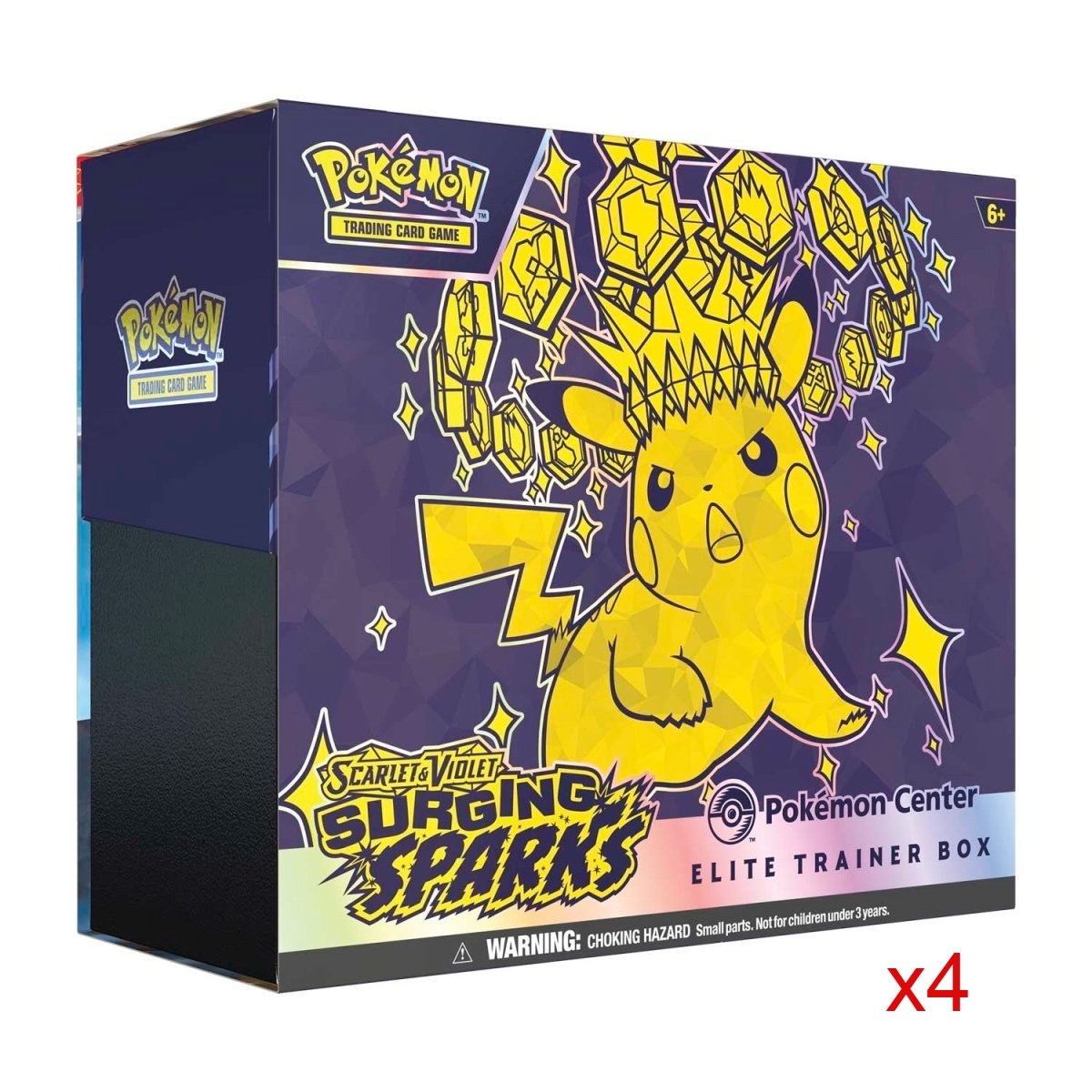 Pokemon Scarlet & Violet - SV08 - Surging Sparks Pokemon Center Elite Trainer Box Case (4 etbs)