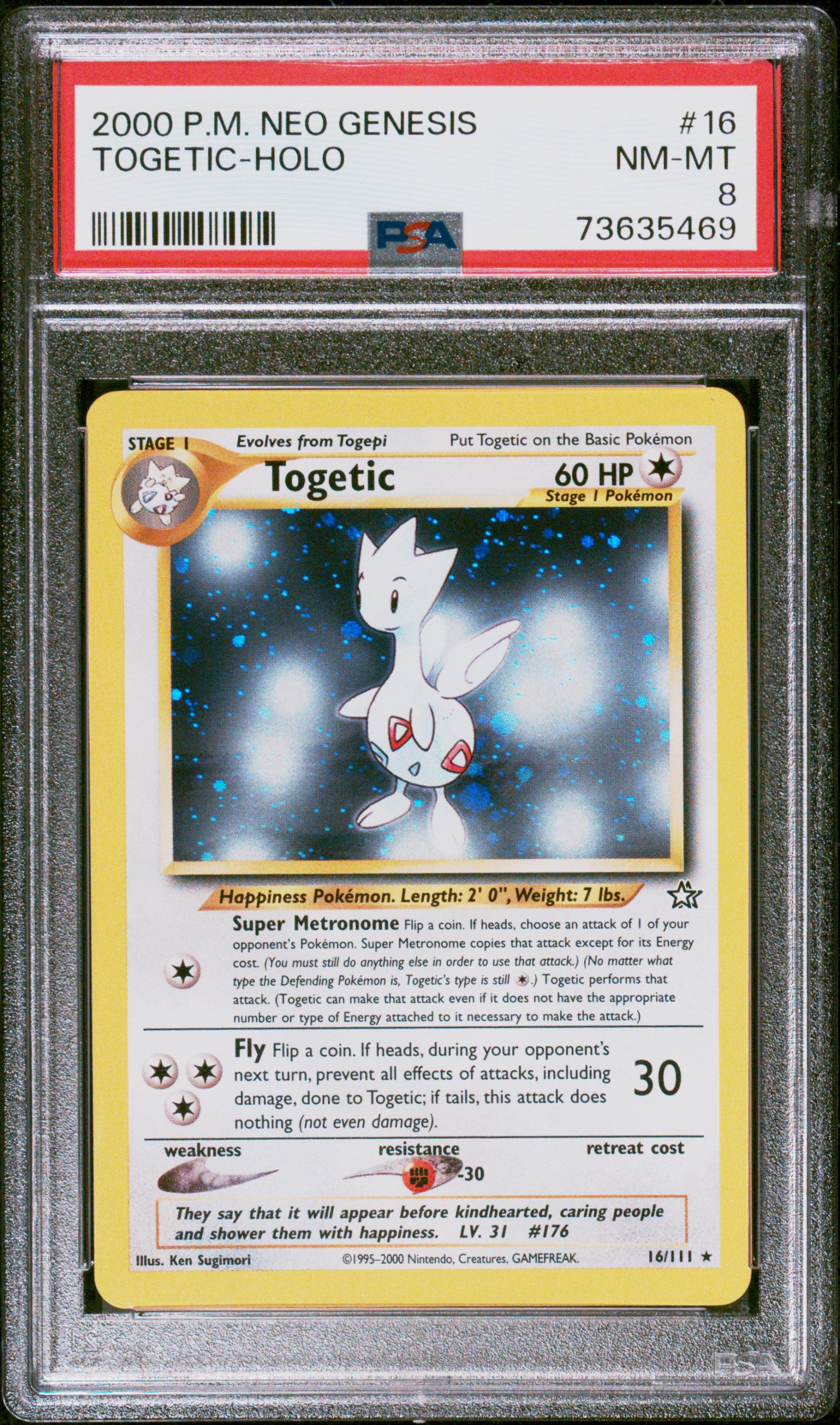 Neo Genesis  016/111 PSA 8 #73635469 Togetic - Unlimited Holofoil - Holo Rare