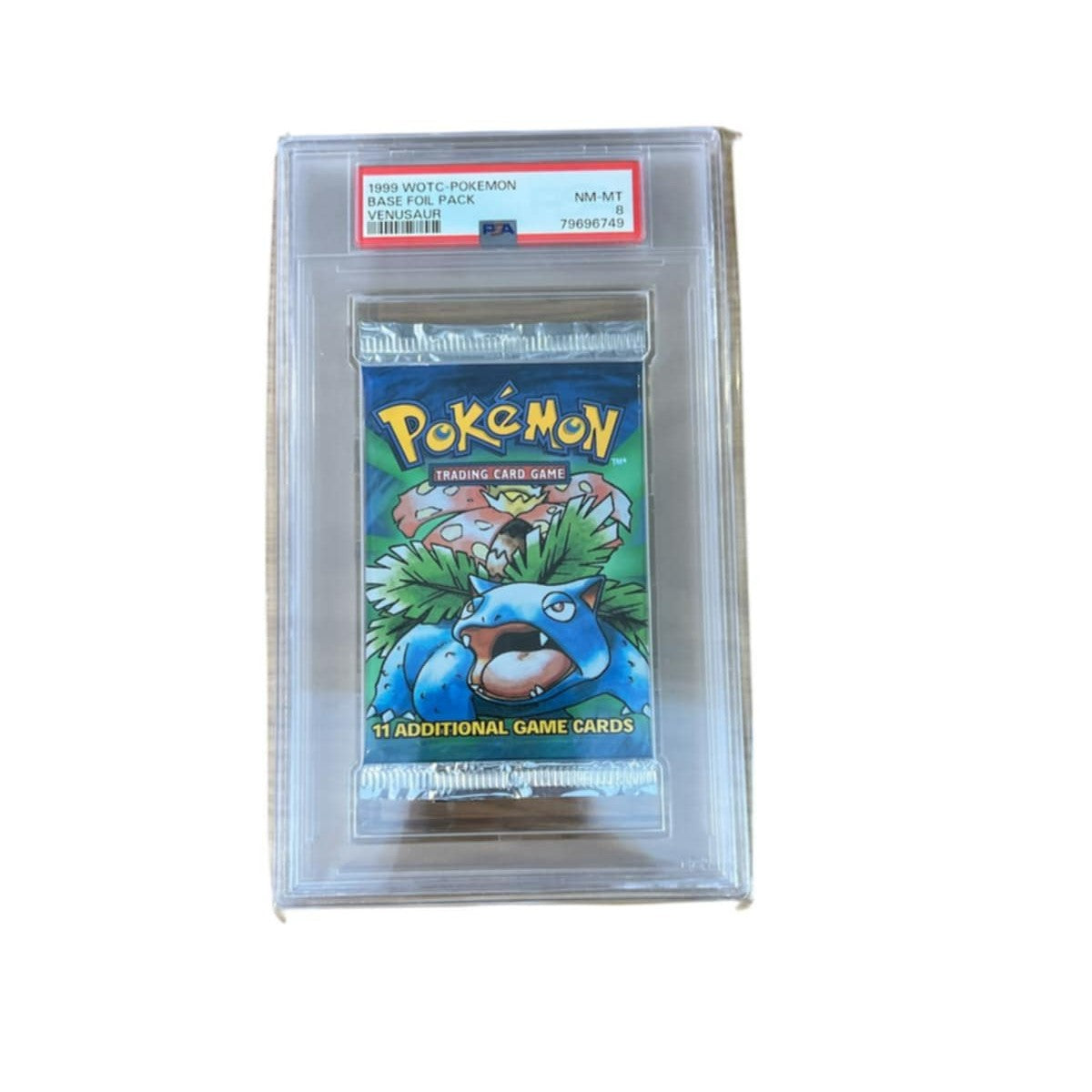 Pokemon Graded Booster Pack - Base Set Venusaur Artwork - PSA 8 Near Mint
