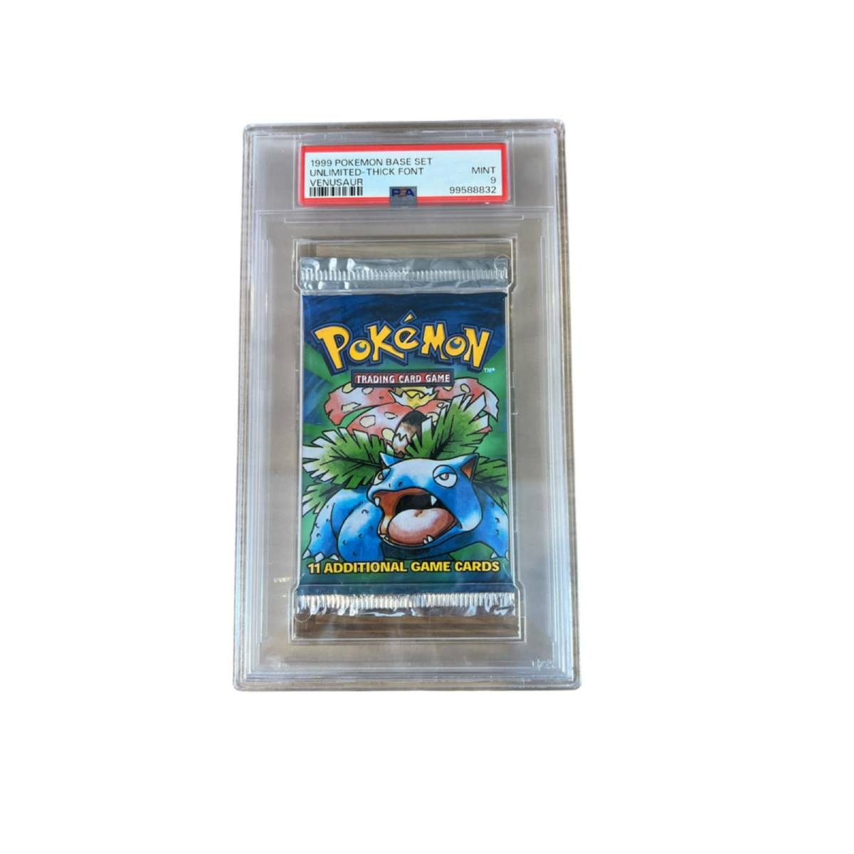 Pokemon Graded Booster Pack - Base Set Venusaur Artwork - Thick Font - PSA 9 Mint