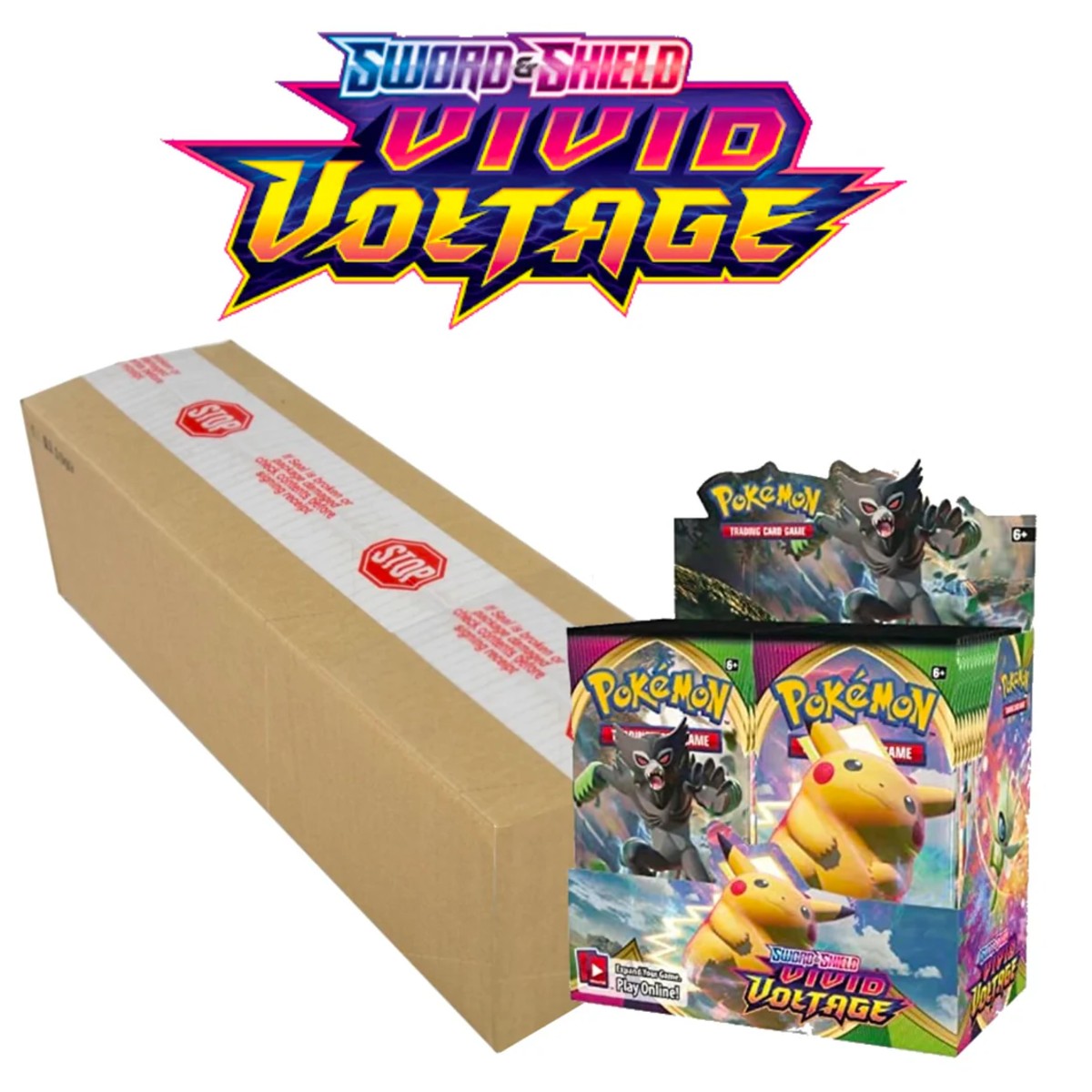 Pokemon Sword & Shield - SWSH04 - Vivid Voltage Booster Box Sealed Case (6 Booster Boxes)